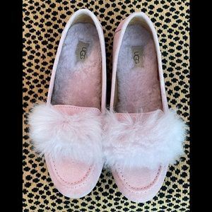 UGG Pink Wisp Fuzz Loafers size 7